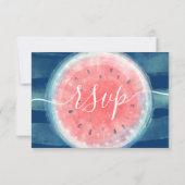 Rustieke Watermeloen Elegante Waterverf Wedding RSVP Kaartje (Achterkant)
