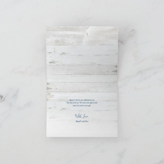 Rustieke Watermeloen Hout Script Wedding Bedankt Kaart (Binnen)