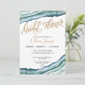 Rustieke Waterverf Agaat Vrijgezellenfeest Uitnodi Kaart (Staand voorkant)