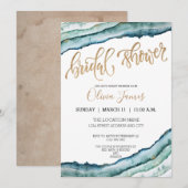 Rustieke Waterverf Agaat Vrijgezellenfeest Uitnodi Kaart (Voorkant / Achterkant)