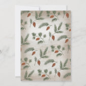 Rustieke Waterverf Antlers & Pine Branches Huwelij Kaart (Achterkant)