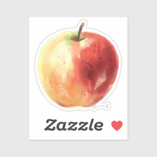 Rustieke Waterverf Apple Custom Cut-Out Sticker (Vel)