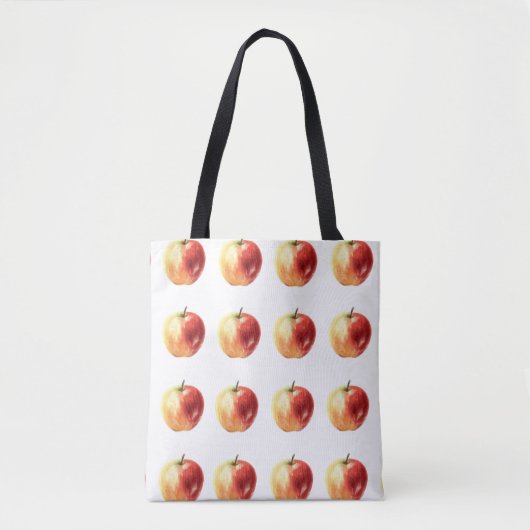Rustieke Waterverf Apple Pattern Canvas tas (Voorkant)