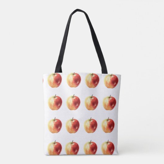 Rustieke Waterverf Apple Pattern Canvas tas (Achterkant)