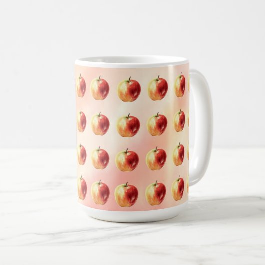 Rustieke Waterverf Apple Pattern Coffee Mok (Voorkant rechts)