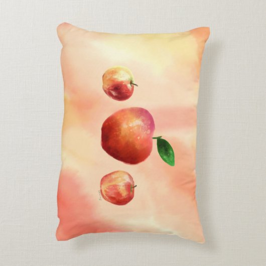 Rustieke Waterverf Apple Pattern Dubbelzijdig Accent Kussen (Achterkant (Verticaal))