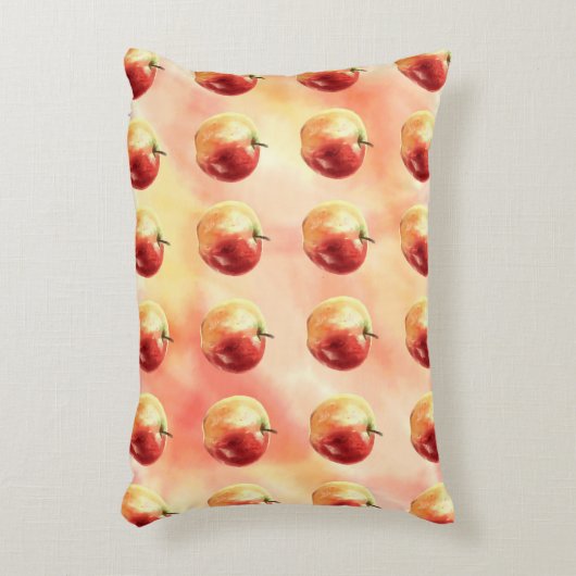 Rustieke Waterverf Apple Pattern Dubbelzijdig Accent Kussen (Voorkant(Verticaal))