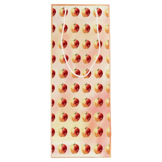Rustieke Waterverf Apple Pattern Gift Bag Wijn Cadeautas (Achterkant)