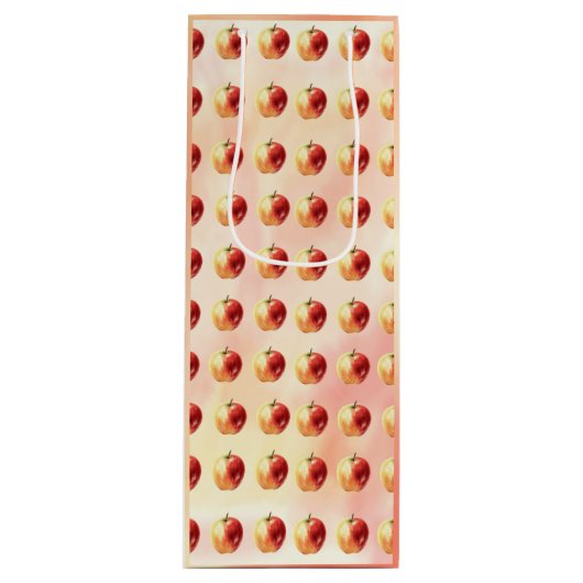 Rustieke Waterverf Apple Pattern Gift Bag Wijn Cadeautas (Voorkant)