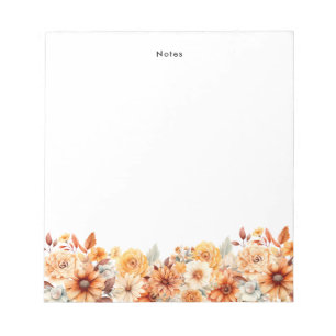 Rustieke Waterverf Autum Flowers Herfst Custom Notitieblok