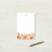 Rustieke Waterverf Autum Flowers Herfst Custom Post-it® Notes (Op bureau)