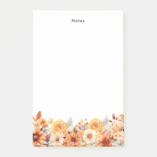 Rustieke Waterverf Autum Flowers Herfst Custom Post-it® Notes (Voorkant)