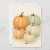 rustieke Waterverf Autumn Pumpkins Thanksgiving Feestdagenkaart (Achterkant)