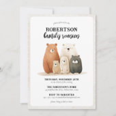 Rustieke Waterverf Beer Gezinsreünie Kaart (Voorkant)