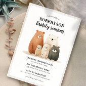 Rustieke Waterverf Beer Gezinsreünie Kaart