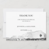 Rustieke waterverf berg bruiloft Dank u kaart (Voorkant)