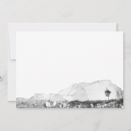 Rustieke waterverf berg bruiloft Dank u kaart (Achterkant)