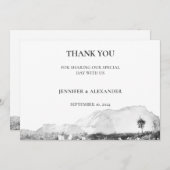 Rustieke waterverf berg bruiloft Dank u kaart (Voorkant / Achterkant)