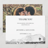 Rustieke waterverf berg bruiloft foto Dank u (Voorkant / Achterkant)