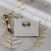 Rustieke Waterverf Berg Bruiloft RSVP Kaart