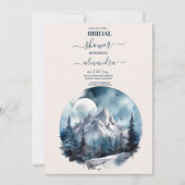 Rustieke Waterverf Bergbos Winterbruids Kaart (Voorkant)