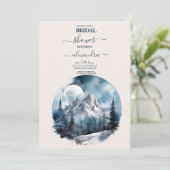 Rustieke Waterverf Bergbos Winterbruids Kaart (Staand voorkant)