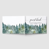 Rustieke waterverf bergen bruiloft douche gastenboek (Volledig)