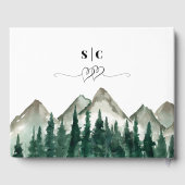 Rustieke Waterverf Bergen & dennenbomen Bruiloft Gastenboek (Achterkant)