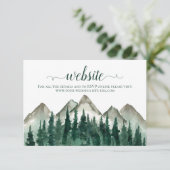 Rustieke Waterverf Bergen & dennenbruiloft Website Informatiekaartje (Staand voorkant)
