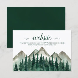 Rustieke Waterverf Bergen & dennenbruiloft Website Informatiekaartje