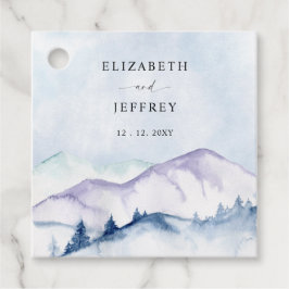 Rustieke Waterverf Bergen Outdoor Pine Bruiloft Bedankjes Labels