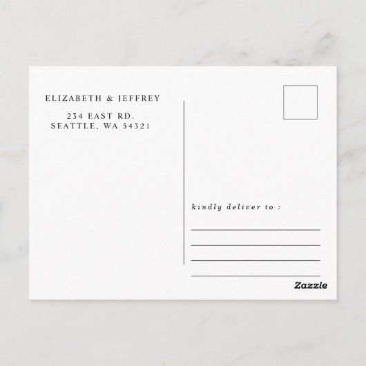 Rustieke Waterverf Bergen Pine Save the Date Briefkaart (Achterkant)