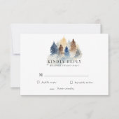 Rustieke Waterverf Bergen RSVP Respons Kaart (Voorkant)