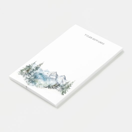 Rustieke waterverf berggewoonte post-it® notes (Schuin)