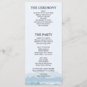 Rustieke waterverf berglandschap bruiloft programmakaart (Achterkant)