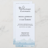 Rustieke waterverf berglandschap bruiloft programmakaart (Voorkant / Achterkant)