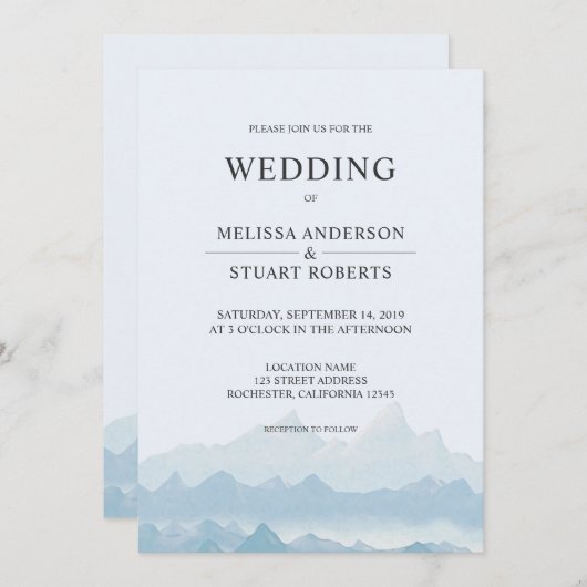 Rustieke waterverf berglandschap range land kaart (Voorkant / Achterkant)