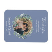 Rustieke waterverf bladeren Dank u foto bruiloft Magneet (Horizontaal)