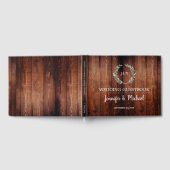 Rustieke Waterverf bladeren donkere schuur hout Br Gastenboek (Volledig)