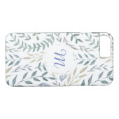 Rustieke Waterverf bladeren en gebladerte monogram Case-Mate iPhone Case (Achterkant (Horizontaal))