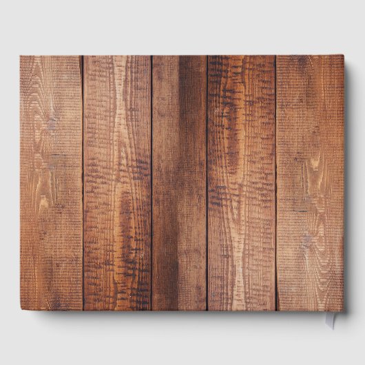 Rustieke Waterverf bladeren schuur hout Bruiloft Gastenboek (Achterkant)