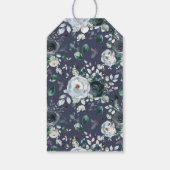 Rustieke Waterverf Blauw Bloemen Bruiloft Favor Cadeaulabel (Achterkant)