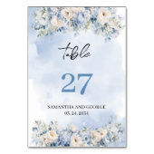 Rustieke waterverf blauw hortensia witte rozen kaart (Voorkant)