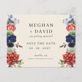 Rustieke Waterverf bloeit bloemenbruiloft Aankondigingskaart