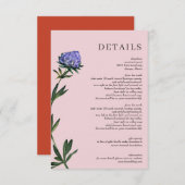 Rustieke Waterverf bloeit bloemenbruiloft Informatiekaartje (Voorkant / Achterkant)