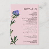Rustieke Waterverf bloeit bloemenbruiloft Informatiekaartje (Voorkant)