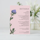 Rustieke Waterverf bloeit bloemenbruiloft Informatiekaartje (Staand voorkant)