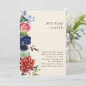 Rustieke Waterverf bloeit bloemenbruiloft Kaart (Staand voorkant)