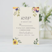 Rustieke Waterverf Bloem Bruiloft RSVP Kaart (Staand voorkant)