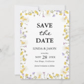 Rustieke Waterverf Bloem Bruiloft Save The Date Kaart (Voorkant)